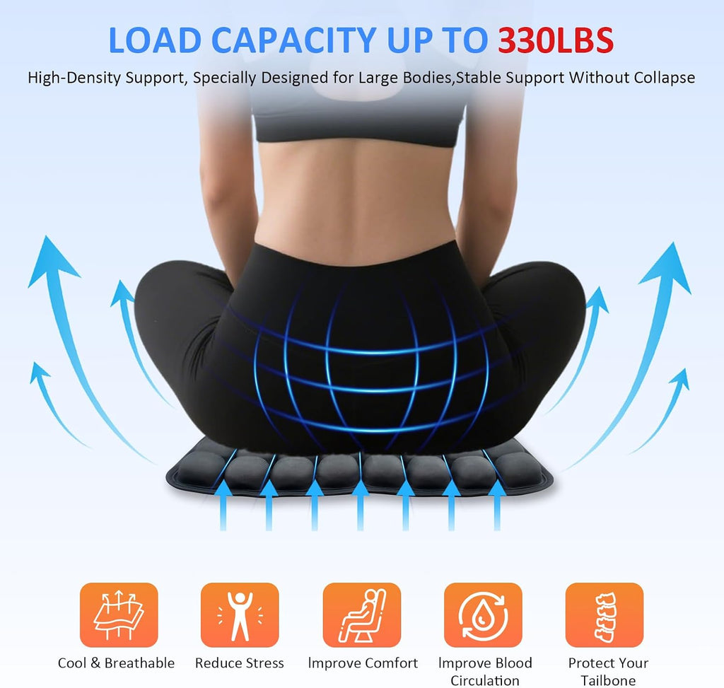 Travel Seat Cushion, Airplane Seat Cushion for Long Flights, Easy to Carry, 3D Inflatable Cushion for Wheelchair, Travel,Driving,Office Work