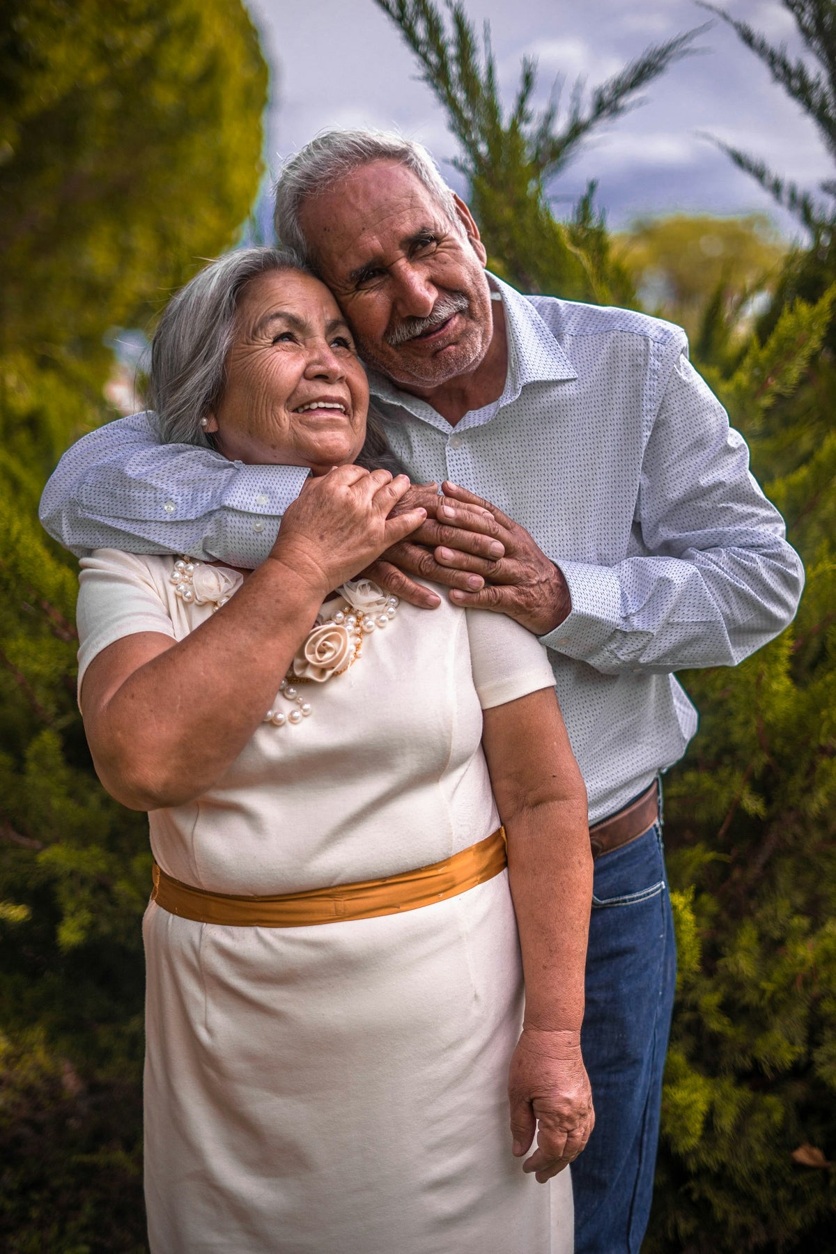 Smiling older couple